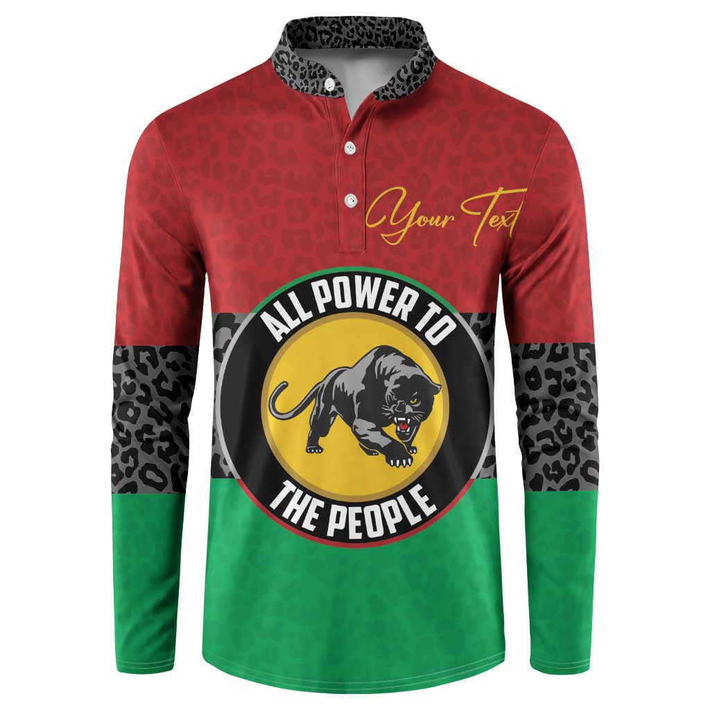 Personalized Pan African Panther Button Sweatshirt All Power To The People