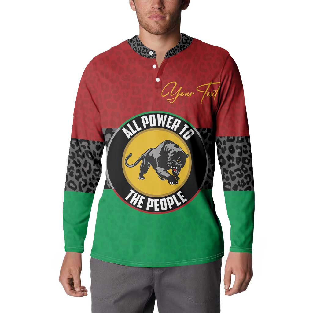 Personalized Pan African Panther Button Sweatshirt All Power To The People