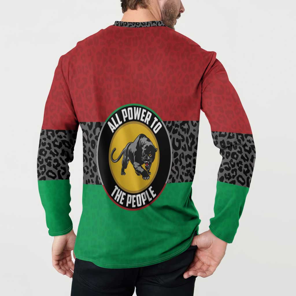 Personalized Pan African Panther Button Sweatshirt All Power To The People