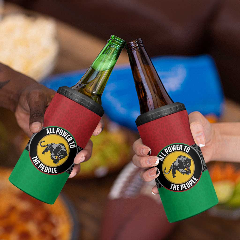 Personalized Pan African Panther 4 in 1 Can Cooler Tumbler All Power To The People