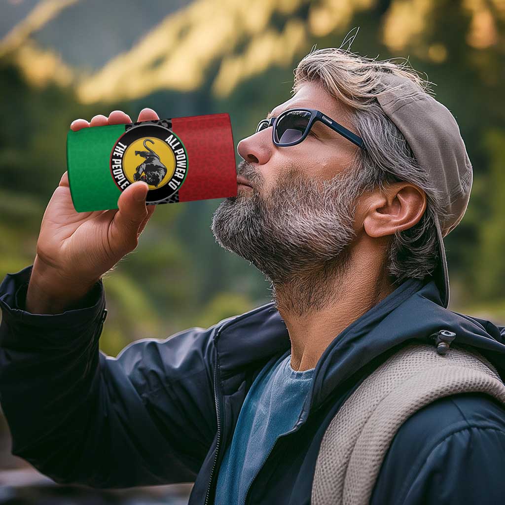 Personalized Pan African Panther 4 in 1 Can Cooler Tumbler All Power To The People