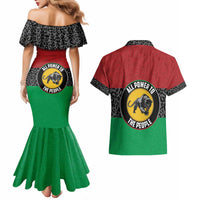Personalized Pan African Panther Couples Matching Mermaid Dress and Hawaiian Shirt All Power To The People
