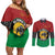 Personalized Pan African Panther Couples Matching Off Shoulder Short Dress and Long Sleeve Button Shirt All Power To The People