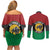 Personalized Pan African Panther Couples Matching Off Shoulder Short Dress and Long Sleeve Button Shirt All Power To The People