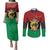 Personalized Pan African Panther Couples Matching Puletasi and Long Sleeve Button Shirt All Power To The People
