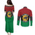 Personalized Pan African Panther Couples Matching Puletasi and Long Sleeve Button Shirt All Power To The People
