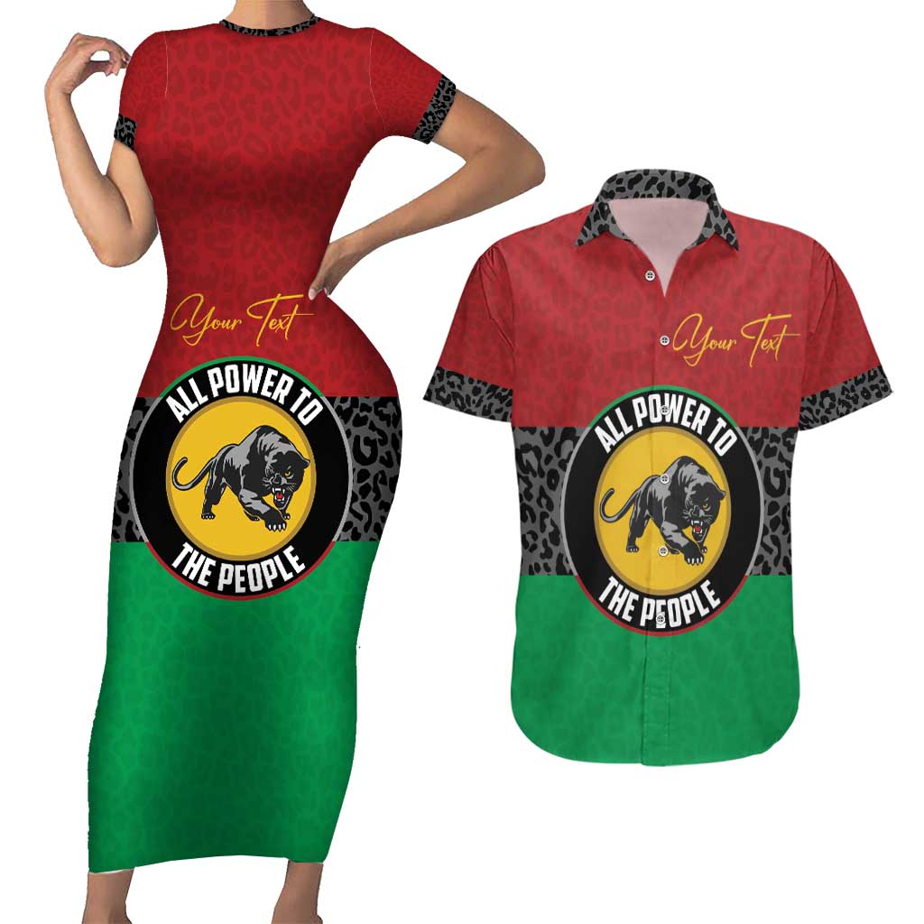 Personalized Pan African Panther Couples Matching Short Sleeve Bodycon Dress and Hawaiian Shirt All Power To The People