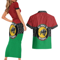 Personalized Pan African Panther Couples Matching Short Sleeve Bodycon Dress and Hawaiian Shirt All Power To The People