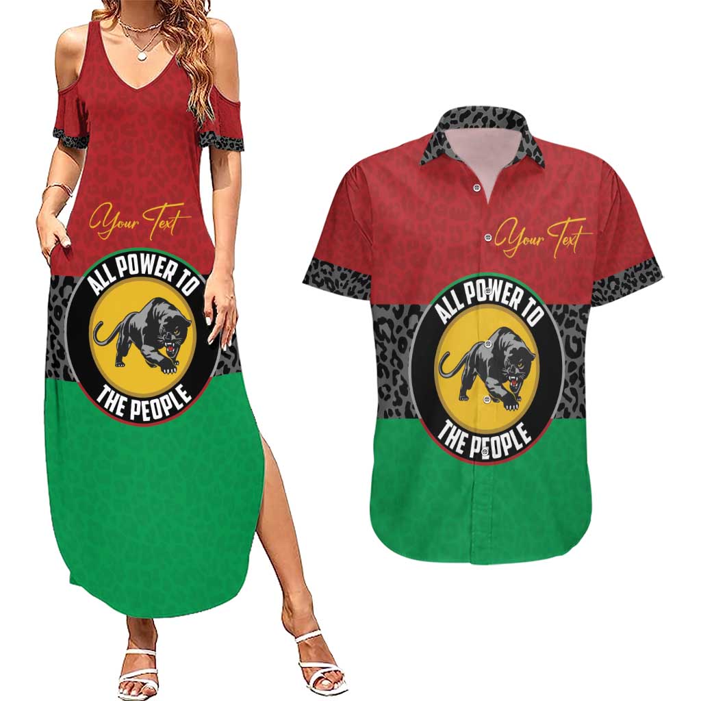 Personalized Pan African Panther Couples Matching Summer Maxi Dress and Hawaiian Shirt All Power To The People