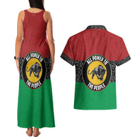 Personalized Pan African Panther Couples Matching Tank Maxi Dress and Hawaiian Shirt All Power To The People