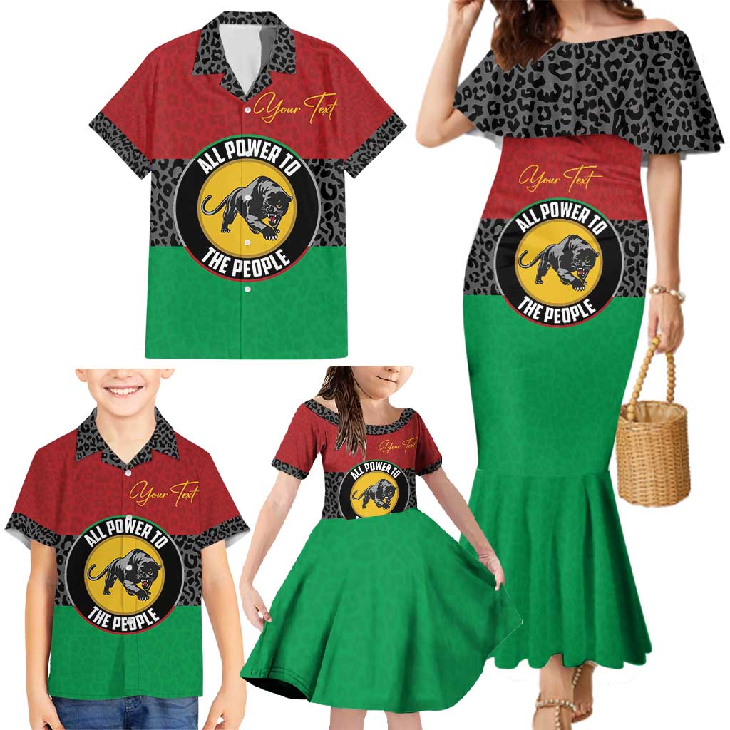 Personalized Pan African Panther Family Matching Mermaid Dress and Hawaiian Shirt All Power To The People