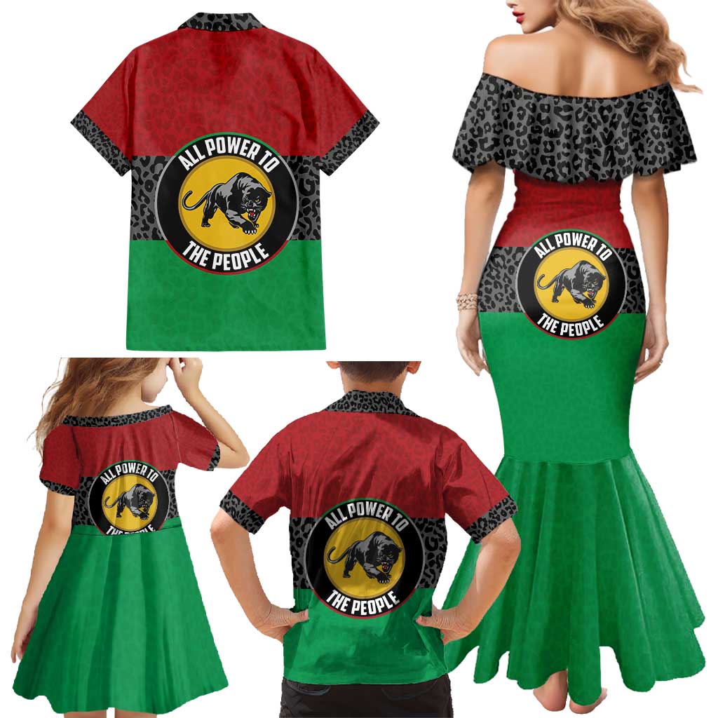 Personalized Pan African Panther Family Matching Mermaid Dress and Hawaiian Shirt All Power To The People