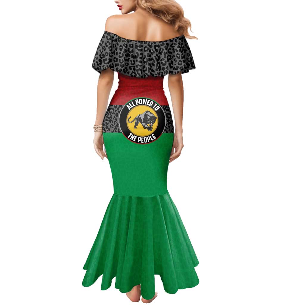 Personalized Pan African Panther Family Matching Mermaid Dress and Hawaiian Shirt All Power To The People
