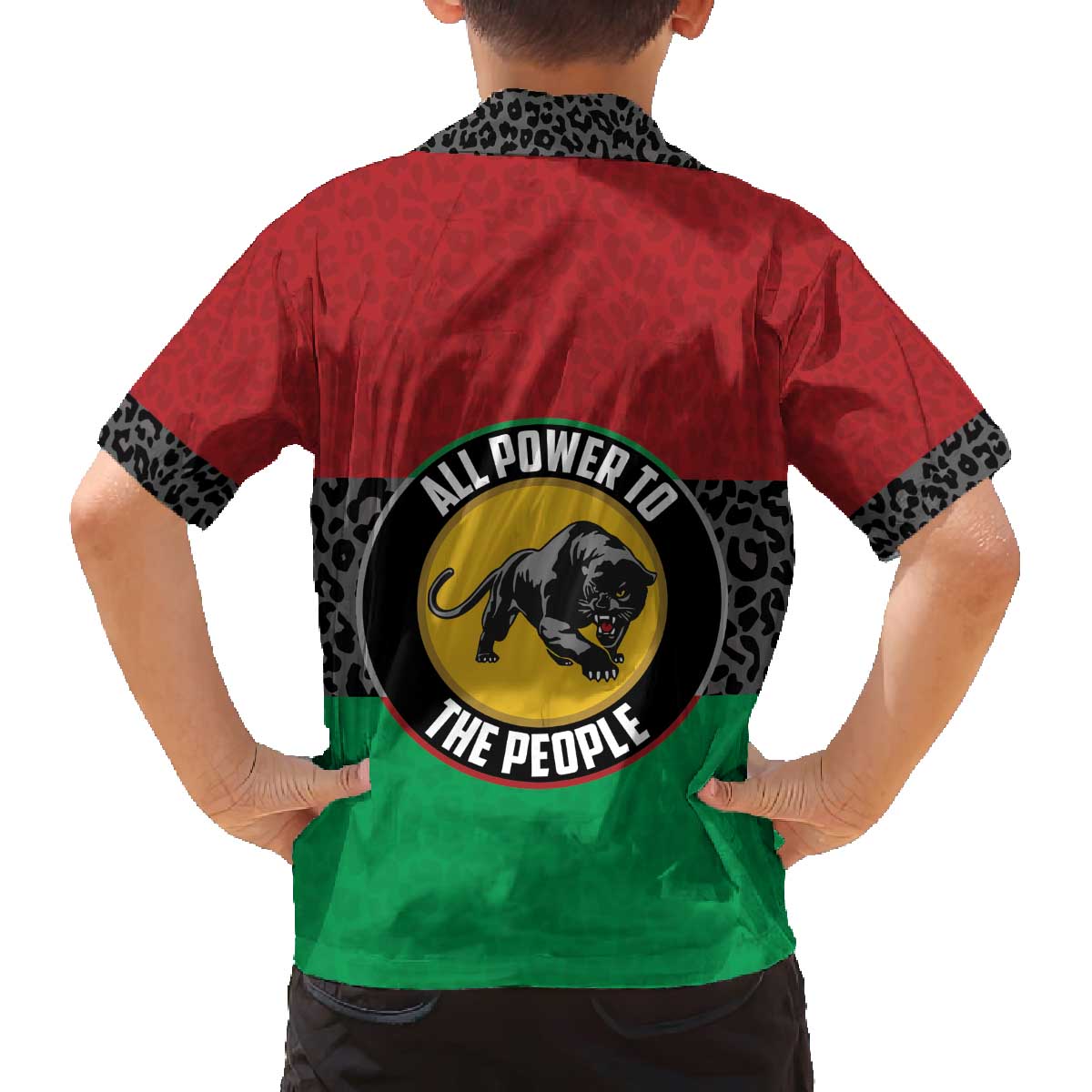 Personalized Pan African Panther Family Matching Off The Shoulder Long Sleeve Dress and Hawaiian Shirt All Power To The People