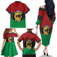 Personalized Pan African Panther Family Matching Off The Shoulder Long Sleeve Dress and Hawaiian Shirt All Power To The People