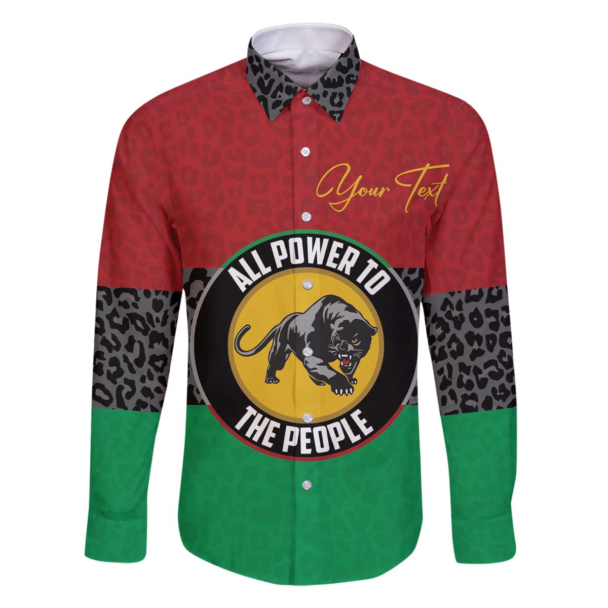 Personalized Pan African Panther Family Matching Off The Shoulder Long Sleeve Dress and Hawaiian Shirt All Power To The People