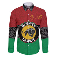 Personalized Pan African Panther Family Matching Off The Shoulder Long Sleeve Dress and Hawaiian Shirt All Power To The People