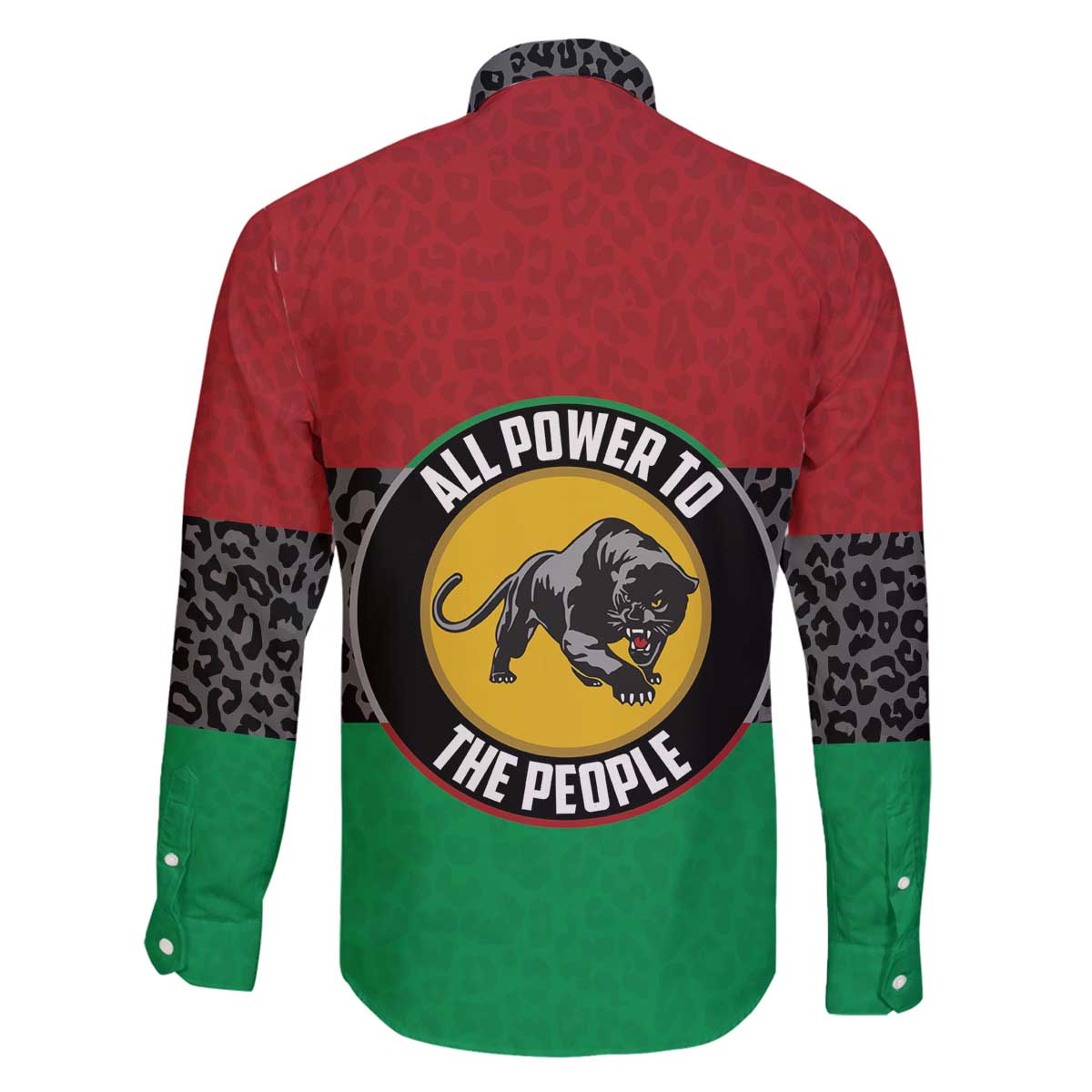 Personalized Pan African Panther Family Matching Off The Shoulder Long Sleeve Dress and Hawaiian Shirt All Power To The People