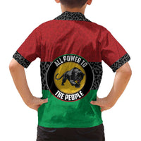 Personalized Pan African Panther Family Matching Off Shoulder Short Dress and Hawaiian Shirt All Power To The People
