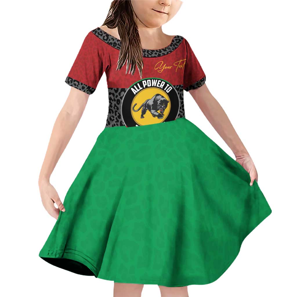 Personalized Pan African Panther Family Matching Off Shoulder Short Dress and Hawaiian Shirt All Power To The People