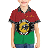 Personalized Pan African Panther Family Matching Off Shoulder Short Dress and Hawaiian Shirt All Power To The People