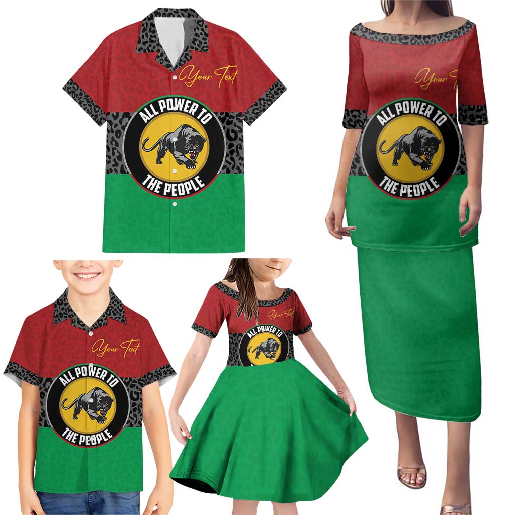 Personalized Pan African Panther Family Matching Puletasi and Hawaiian Shirt All Power To The People