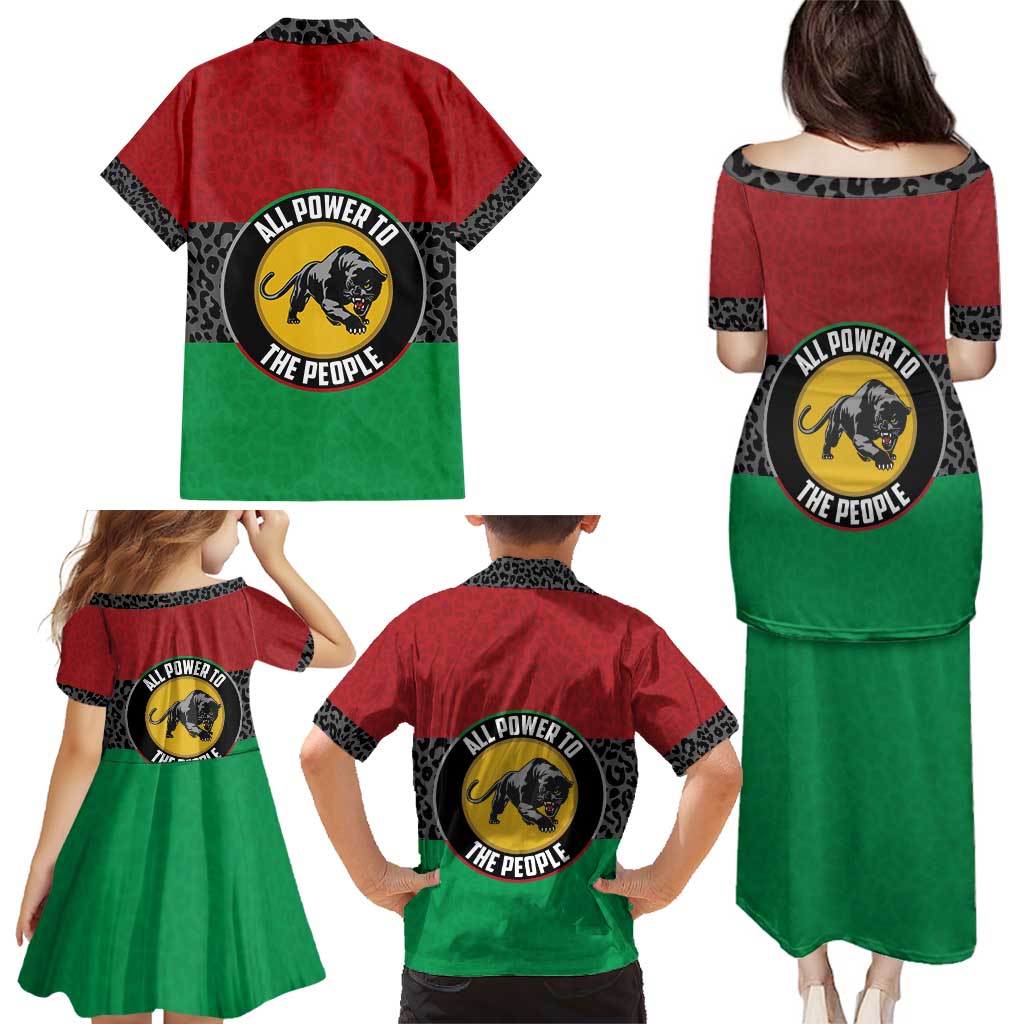 Personalized Pan African Panther Family Matching Puletasi and Hawaiian Shirt All Power To The People