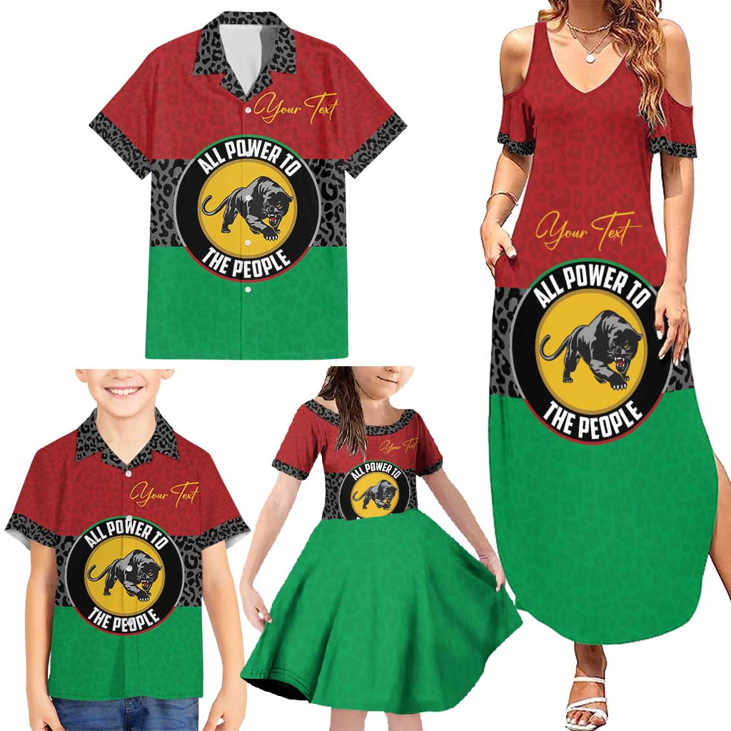 Personalized Pan African Panther Family Matching Summer Maxi Dress and Hawaiian Shirt All Power To The People