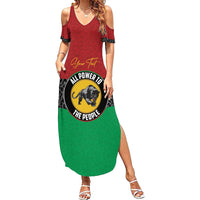 Personalized Pan African Panther Family Matching Summer Maxi Dress and Hawaiian Shirt All Power To The People