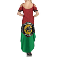 Personalized Pan African Panther Family Matching Summer Maxi Dress and Hawaiian Shirt All Power To The People
