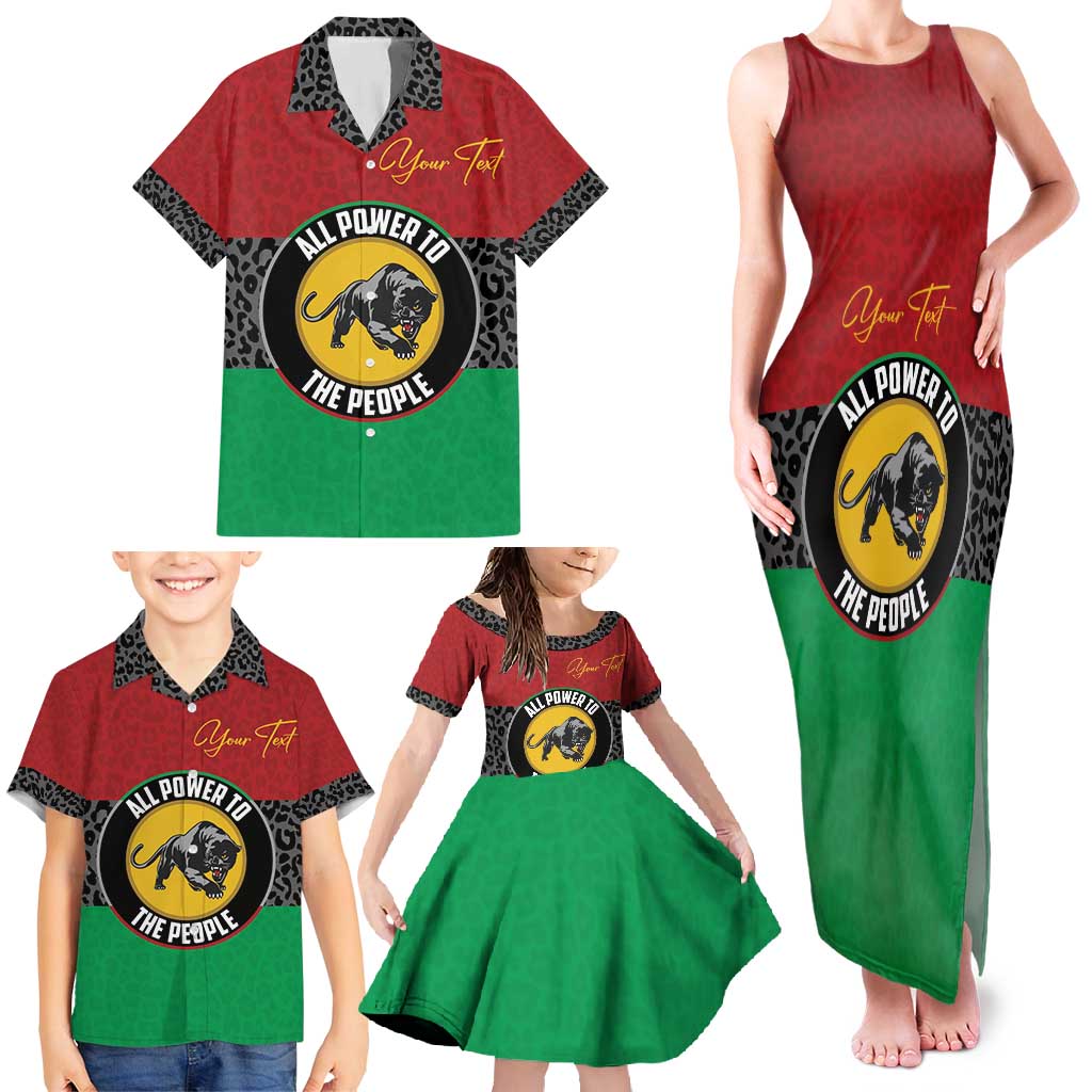Personalized Pan African Panther Family Matching Tank Maxi Dress and Hawaiian Shirt All Power To The People