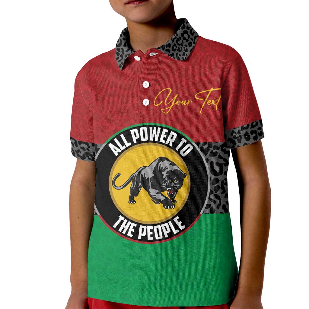 Personalized Pan African Panther Kid Polo Shirt All Power To The People