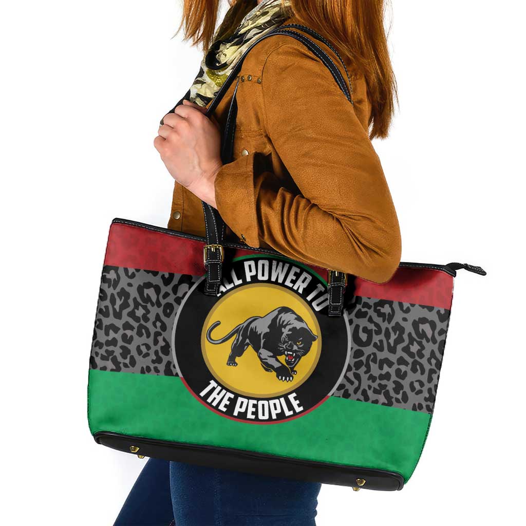 Pan African Panther Leather Tote Bag All Power To The People
