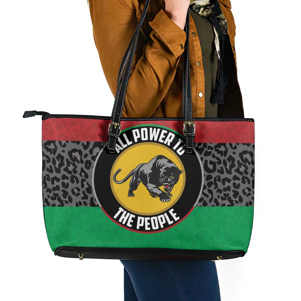 Pan African Panther Leather Tote Bag All Power To The People