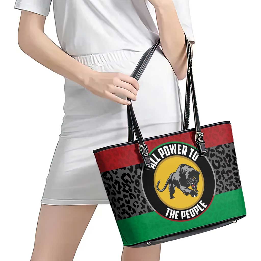 Pan African Panther Leather Tote Bag All Power To The People