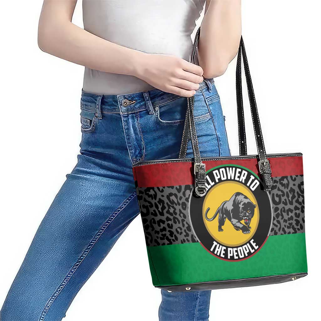 Pan African Panther Leather Tote Bag All Power To The People