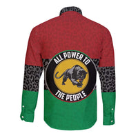 Personalized Pan African Panther Long Sleeve Button Shirt All Power To The People