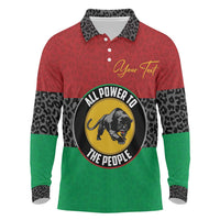 Personalized Pan African Panther Long Sleeve Polo Shirt All Power To The People