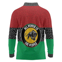 Personalized Pan African Panther Long Sleeve Polo Shirt All Power To The People