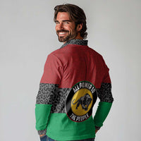 Personalized Pan African Panther Long Sleeve Polo Shirt All Power To The People