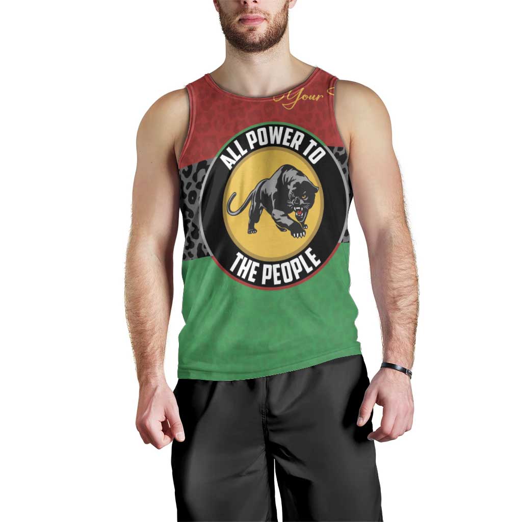 Personalized Pan African Panther Men Tank Top All Power To The People
