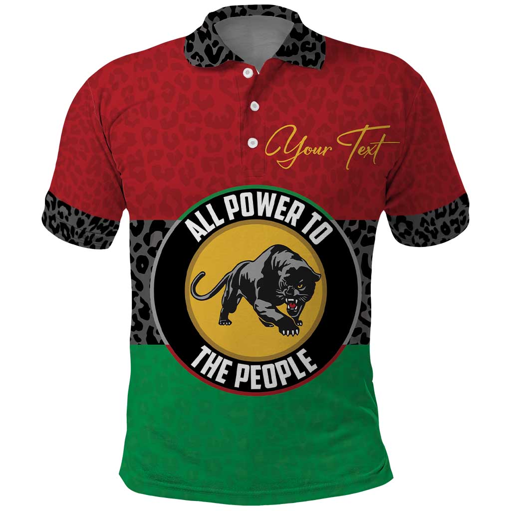 Personalized Pan African Panther Polo Shirt All Power To The People