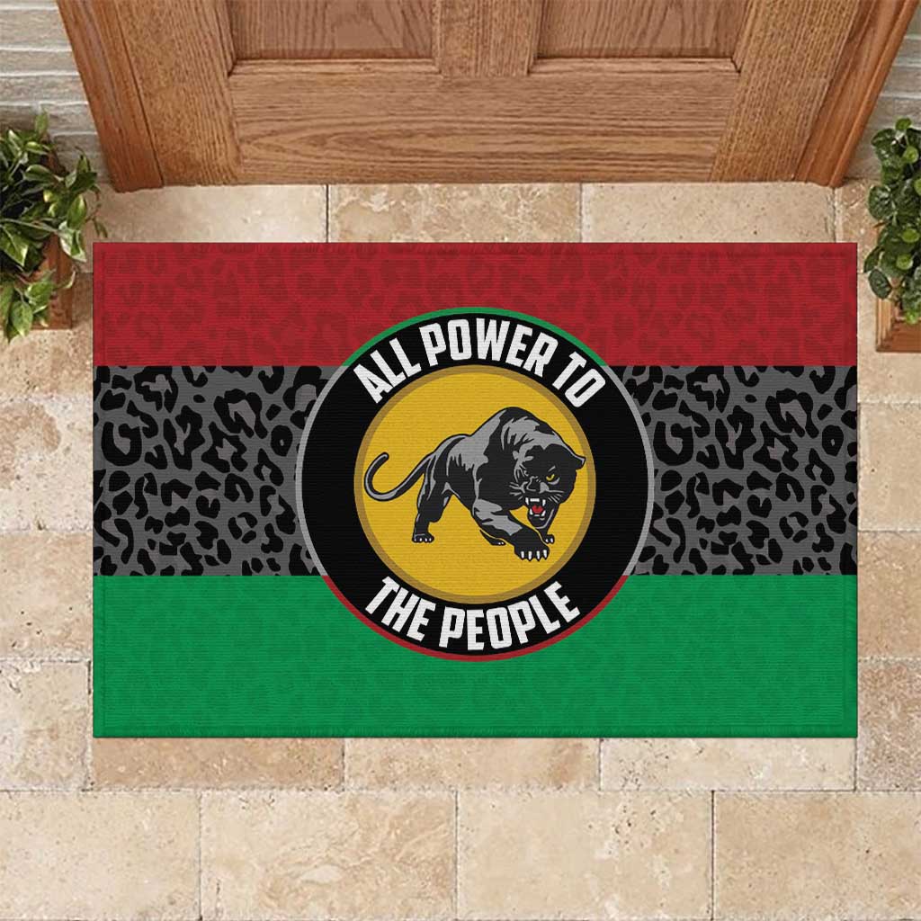 Pan African Panther Rubber Doormat All Power To The People