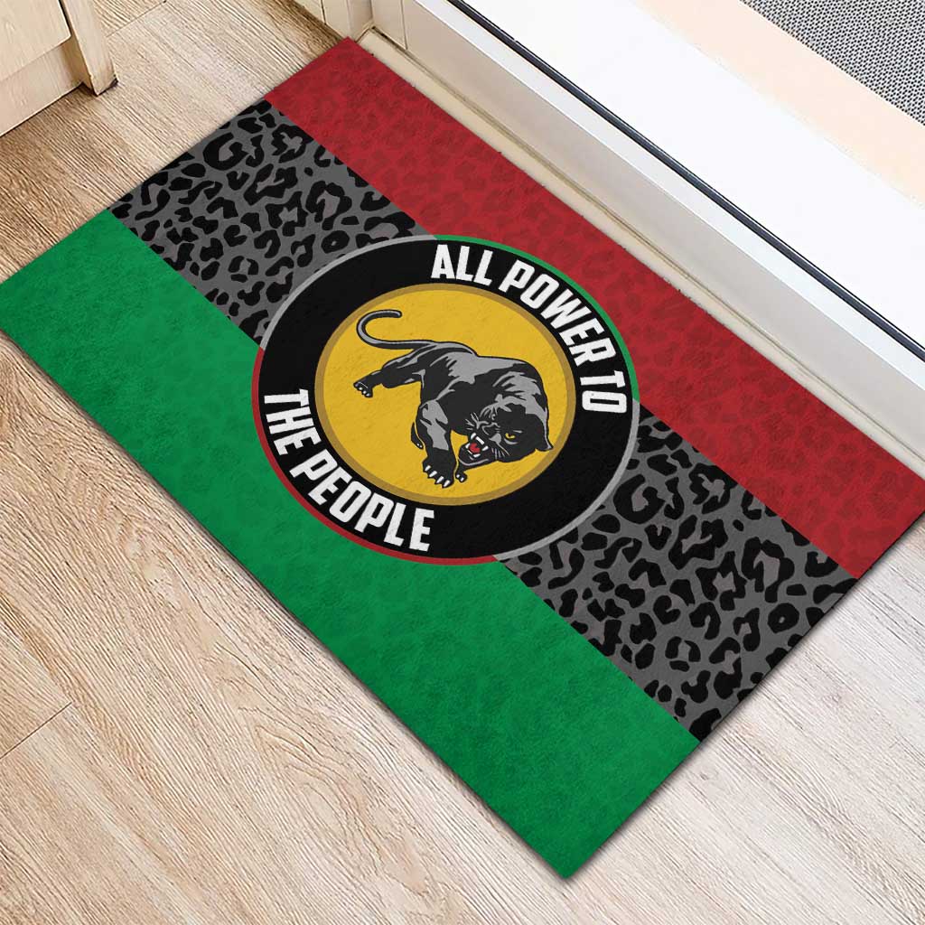 Pan African Panther Rubber Doormat All Power To The People