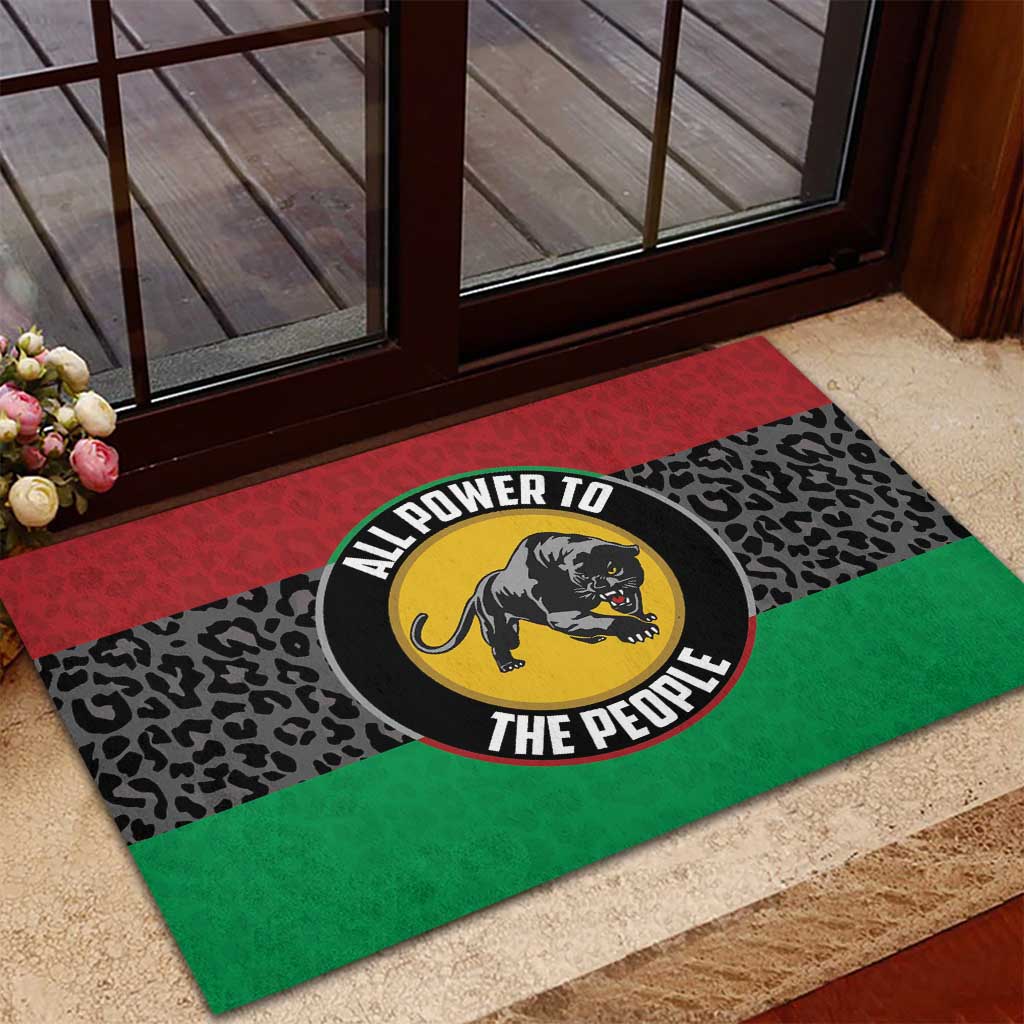 Pan African Panther Rubber Doormat All Power To The People