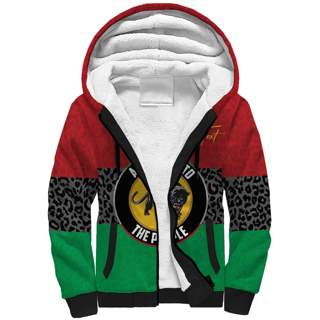 Personalized Pan African Panther Sherpa Hoodie All Power To The People
