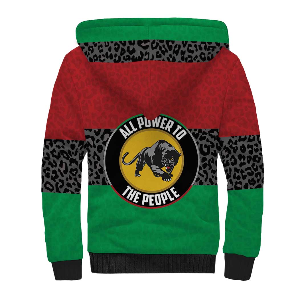 Personalized Pan African Panther Sherpa Hoodie All Power To The People