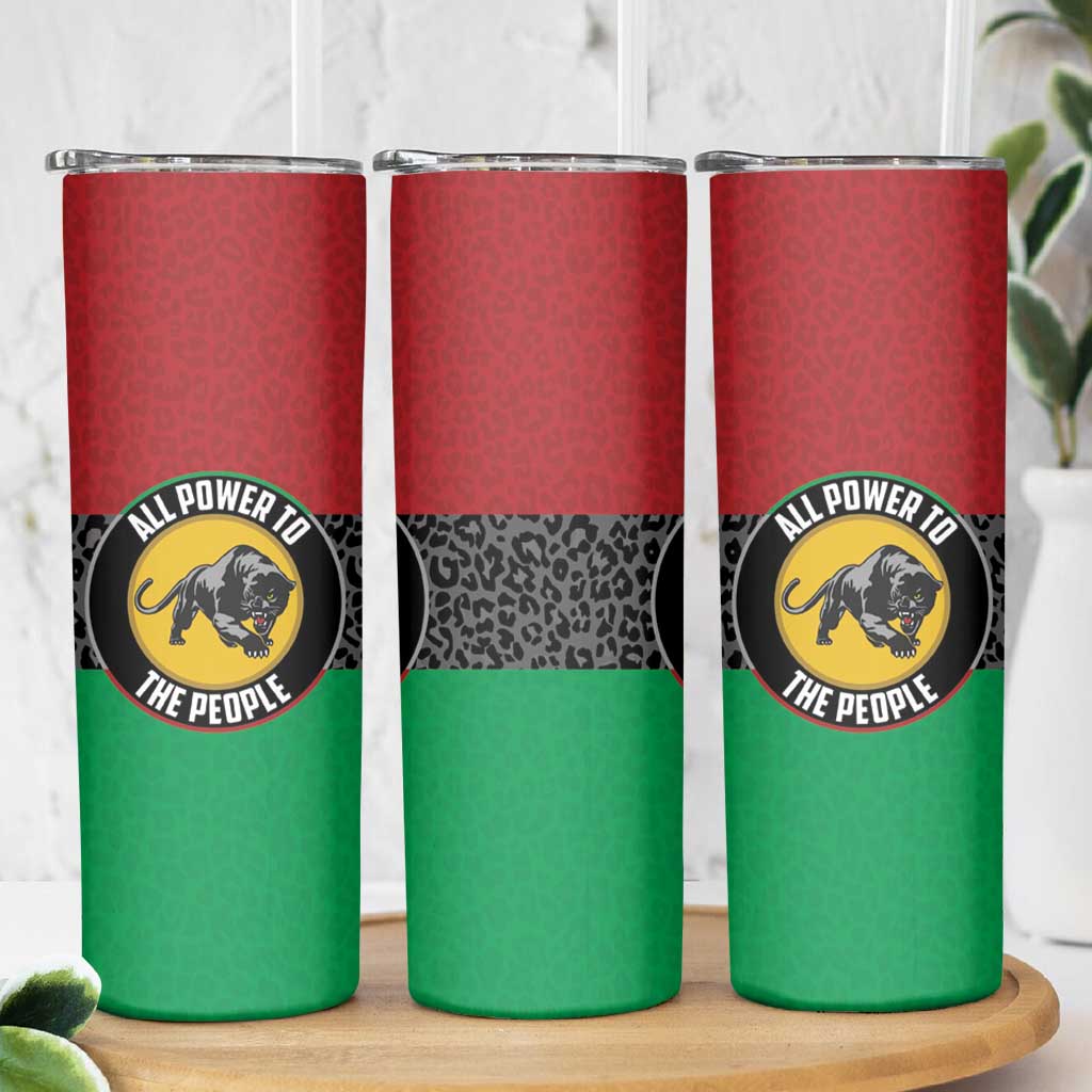 Personalized Pan African Panther Skinny Tumbler All Power To The People