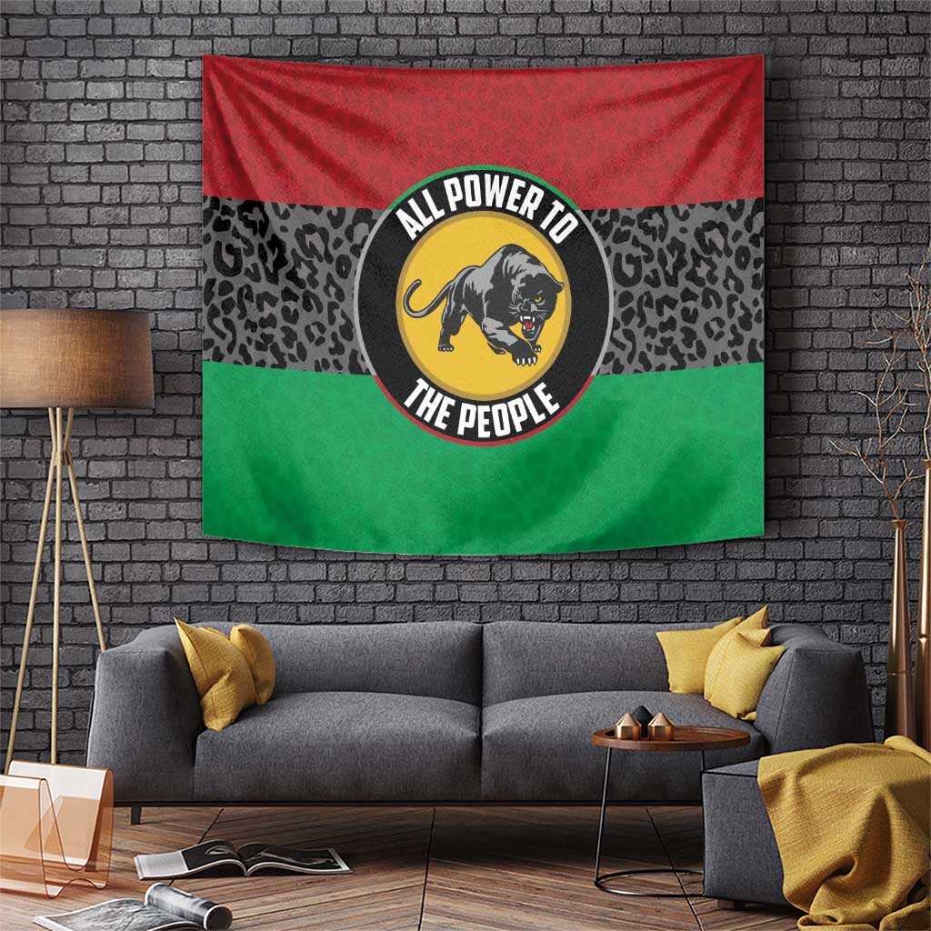 Pan African Panther Tapestry All Power To The People