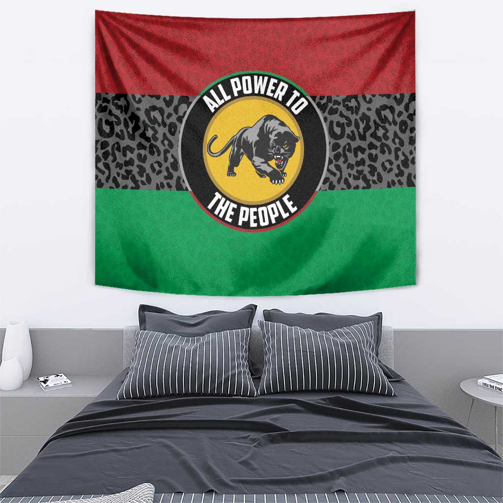 Pan African Panther Tapestry All Power To The People
